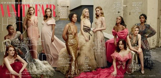 This image may contain Emma Stone Janelle Mone Elle Fanning Amy Adams Dakota Fanning Clothing Apparel and Human